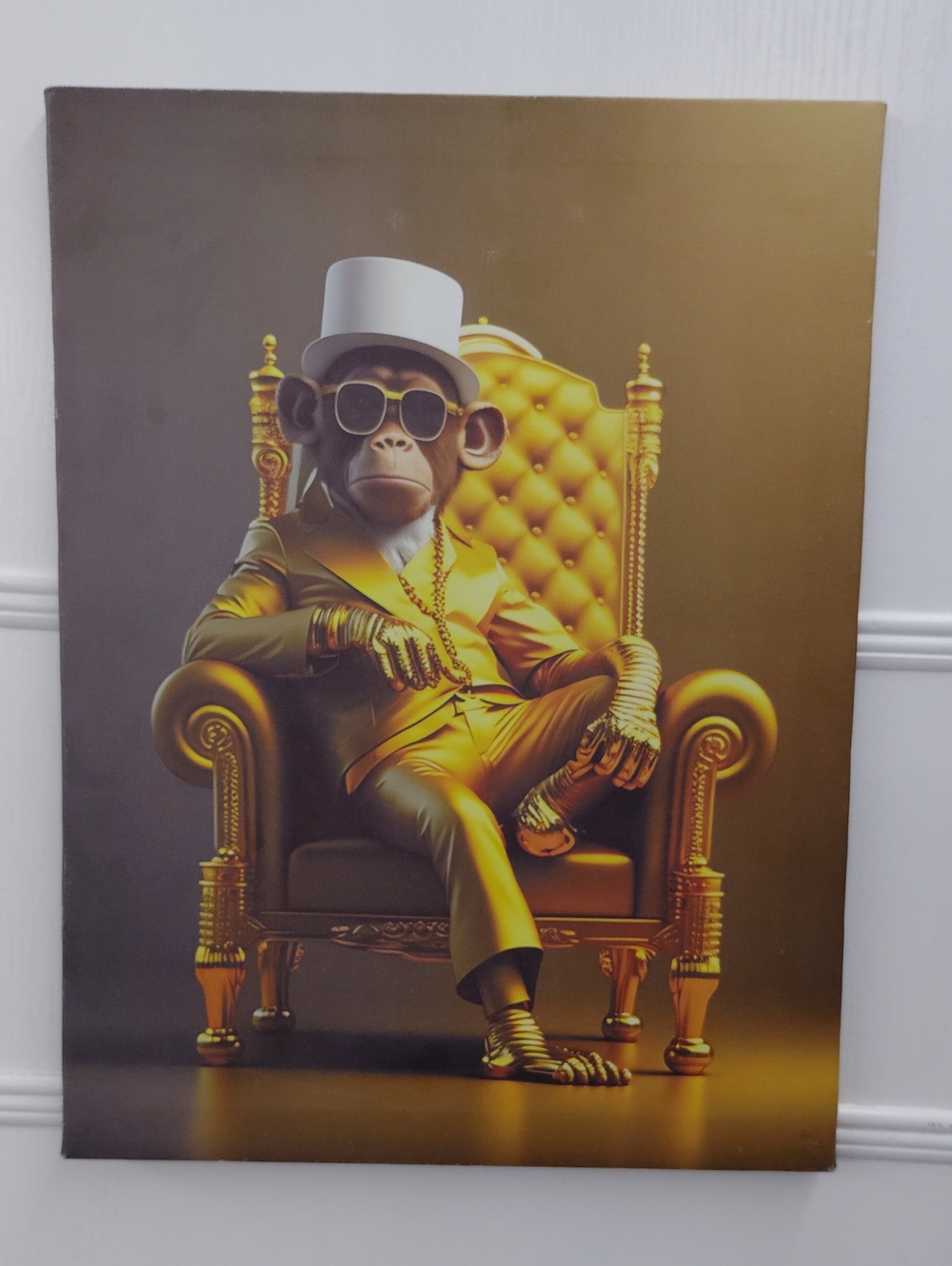 Gold Monkey Throne Wall Art Print